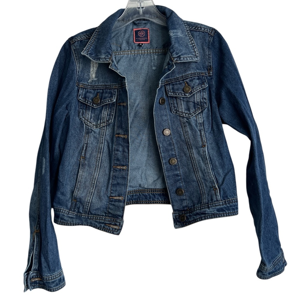 Boom Boom Jeans Distressed Urban Crop Denim Jacket Woman's Small